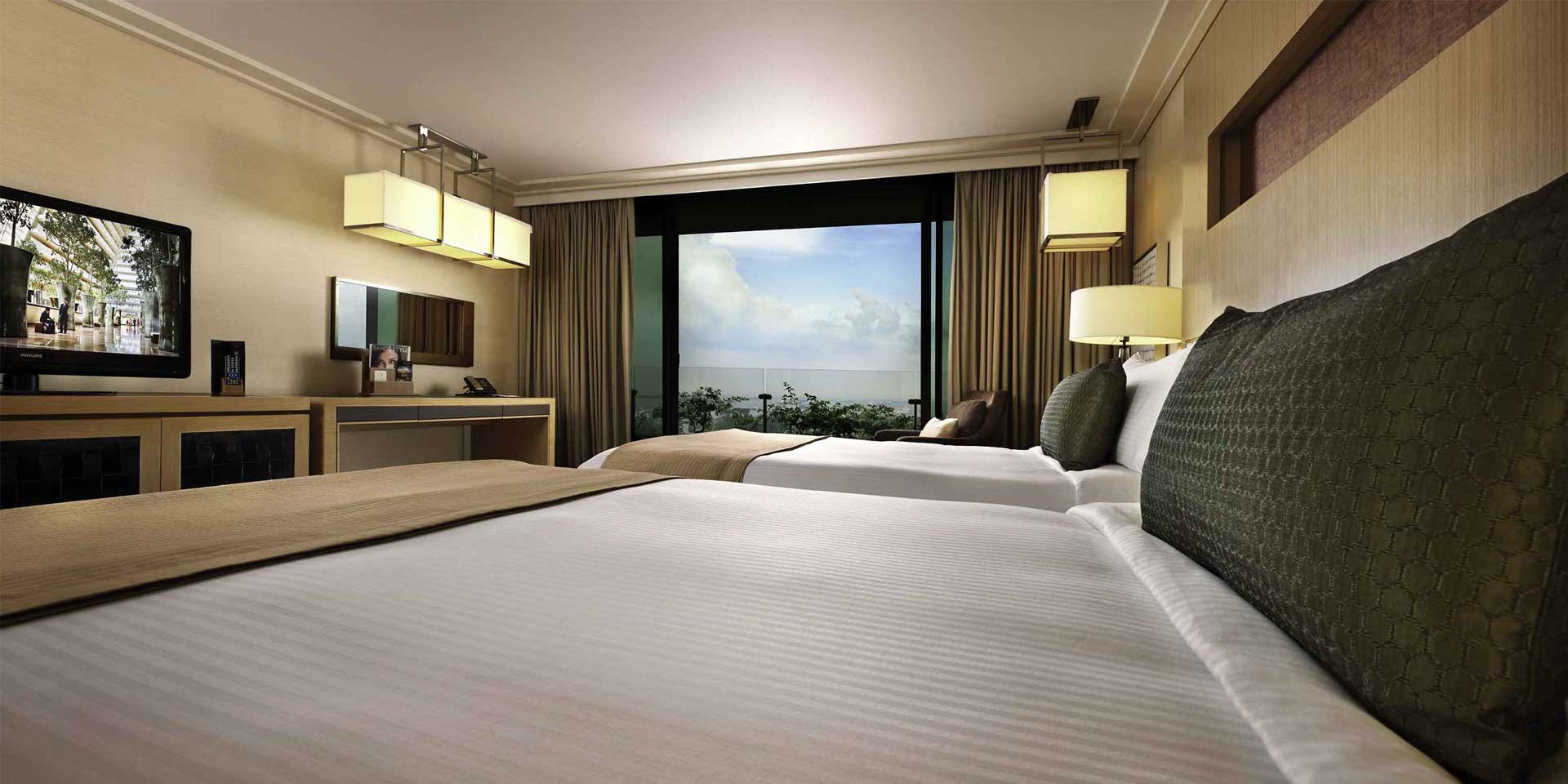 Premier room at Marina Bay Sands with Twin Beds low view